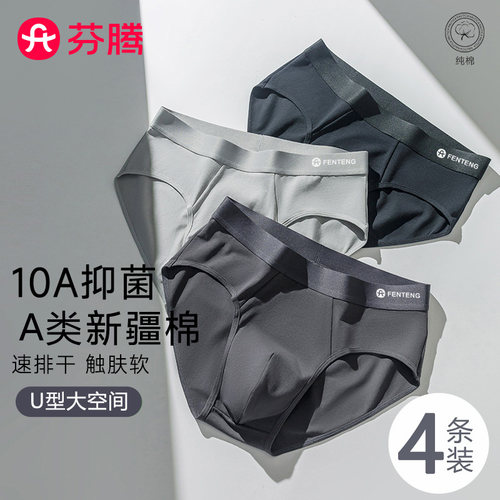 芬腾A类纯棉10a抗菌三角裤男