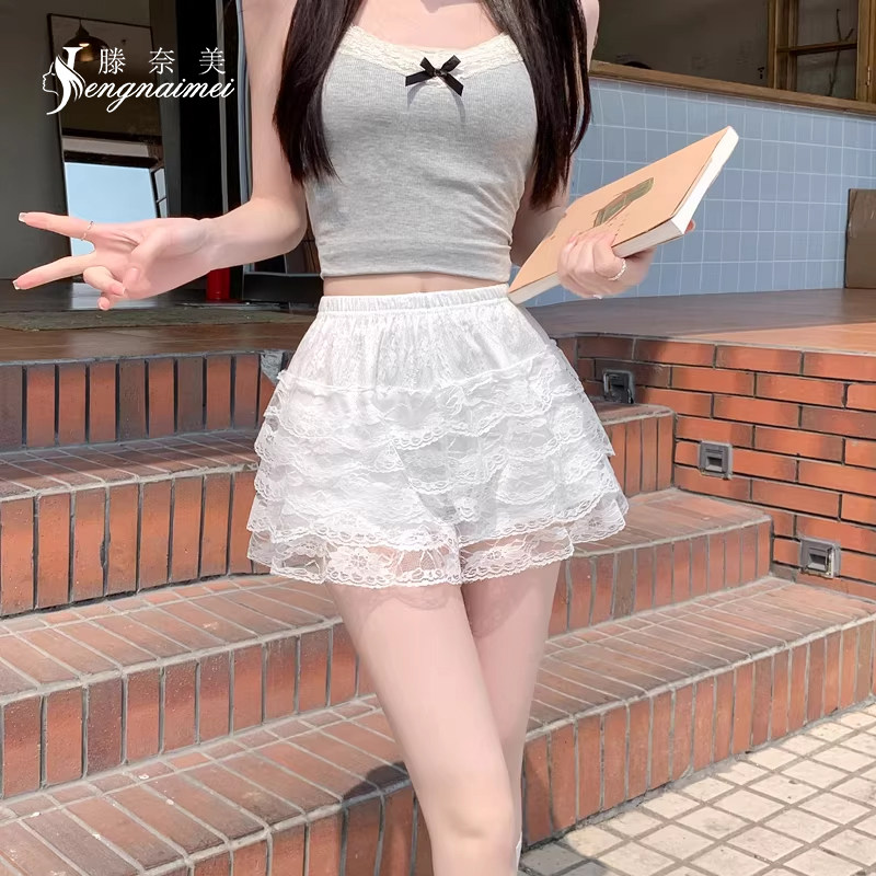 安全裤女防走光薄款蕾丝蓬蓬裙南瓜裤夏季可外穿短裤不卷边打底裤