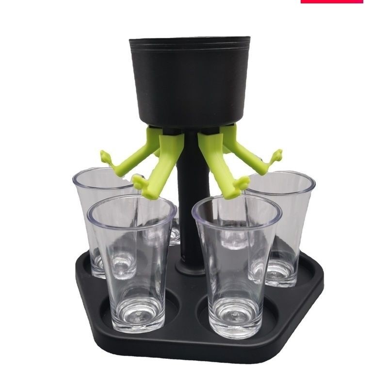 六角公平分酒器 Points glass 聚会公平倒酒分配器酒杯托盘套装
