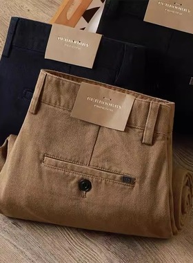 ZIQQO男款棉弹直筒休闲裤 秋冬简约柔顺有型长裤 2024新款质感斜