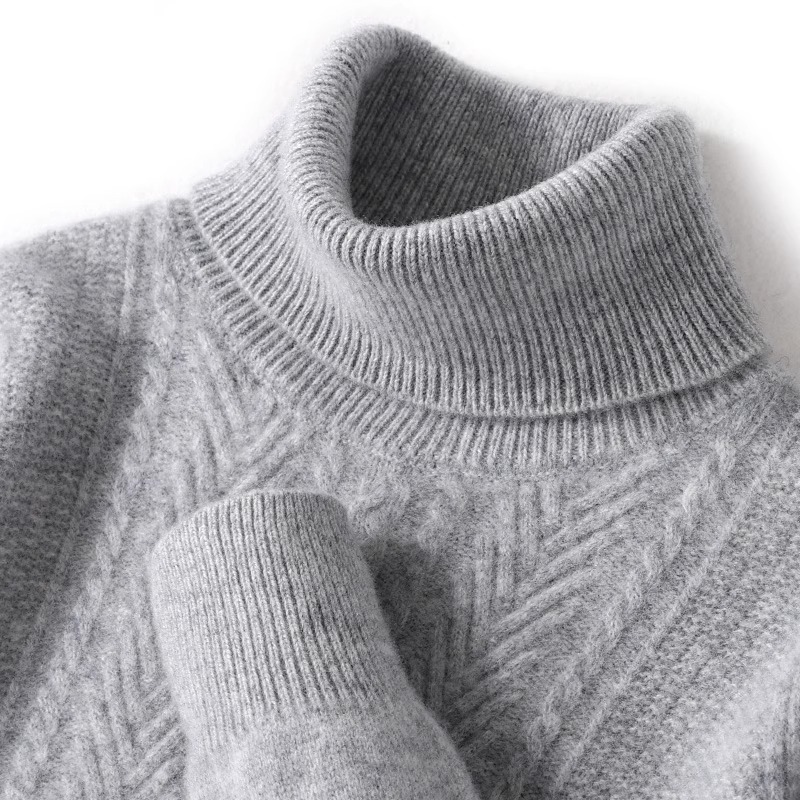 ZIQQO~岂止与奢！100%纯羊毛衫男冬季加厚保暖高领毛衣针织打底衫