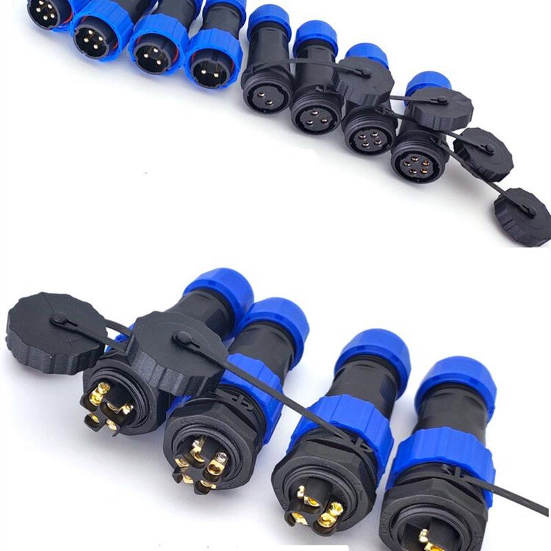 2345芯公母螺丝孔快接线自锁对接和面板安装IP68户外防水航空插头