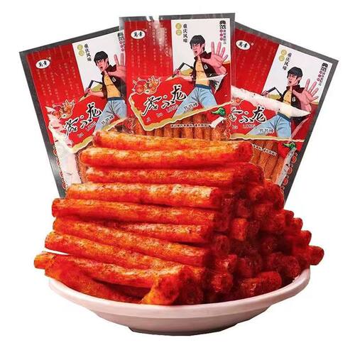 万幸李小龙节节棒辣条面筋素食休闲零食怀旧零食重庆风味校园小吃