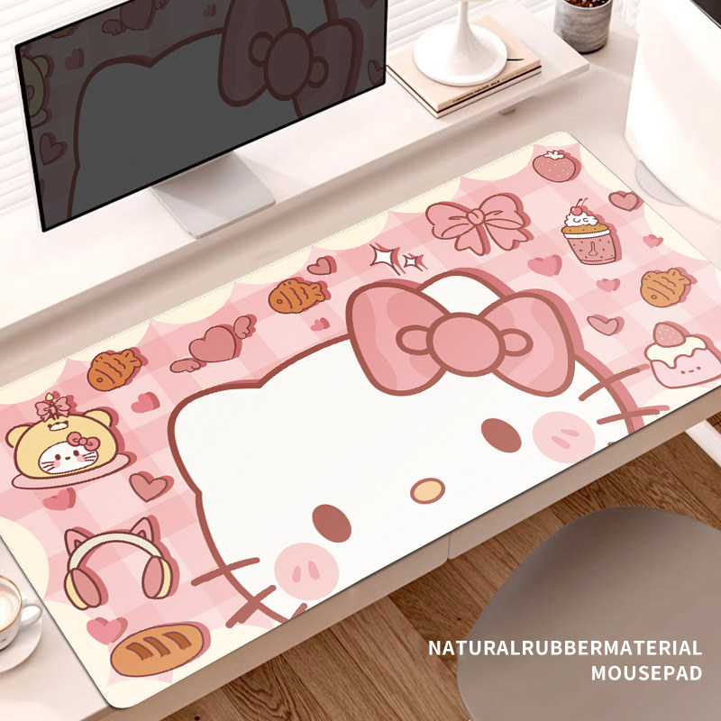 可爱凯蒂猫鼠标垫超大号女生卡通办公桌垫加厚锁边键盘垫护腕定制,电脑硬件/显示器/电脑周边,鼠标垫/贴/腕垫,淘宝优惠券,粉丝福利购,淘宝优惠卷