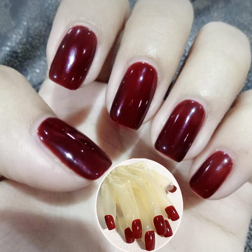 0.1mm超薄透明带美甲乳胶手套男女四季可触屏高弹性Latex cos配饰