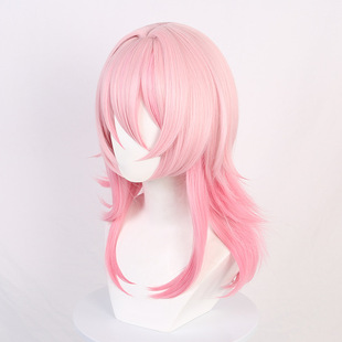 崩坏三月七 cos假发 星穹铁道 仿真头皮 粉色层次渐变
