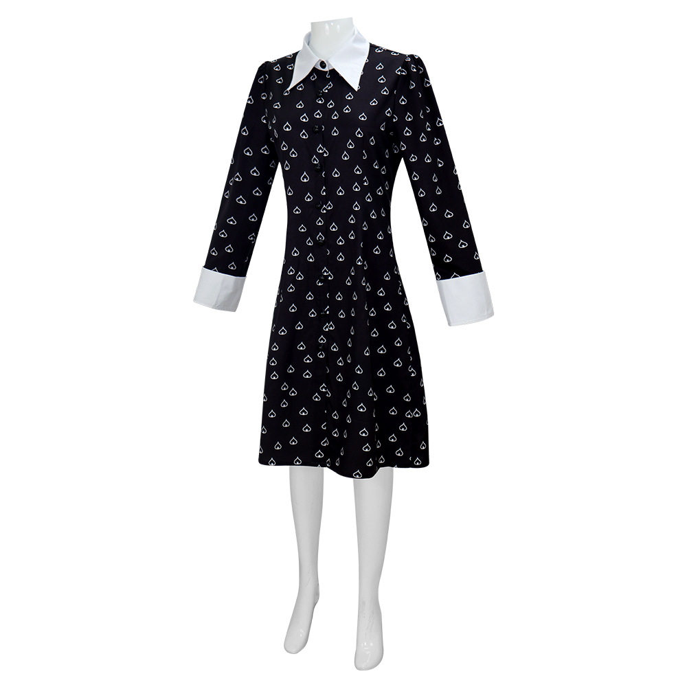 星期三第二季女主碎花连衣裙cosp