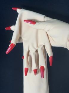 kigurumi 带纯色美甲片长手套动漫Cosplay