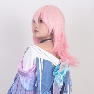 崩坏三月七 cos假发 星穹铁道 仿真头皮 粉色层次渐变