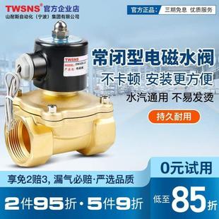 气阀220v淋电磁24v电控汽车开关常开水阀阀12v型电动常闭水器水管