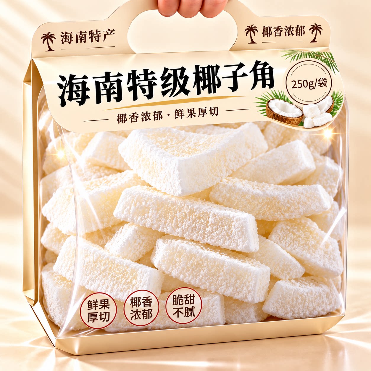 海南特产椰子角椰肉干官方旗舰店正宗无糖新鲜原味椰子片孕妇零食