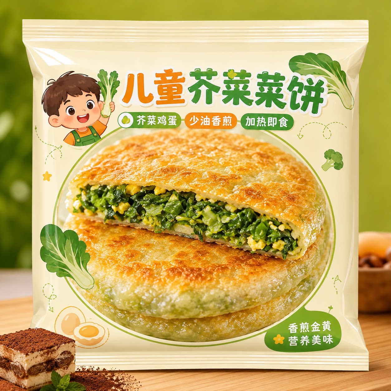 儿童荠菜菜饼薄皮韭菜鸡蛋馅饼早餐包子加热即食半成品官方旗舰店图片