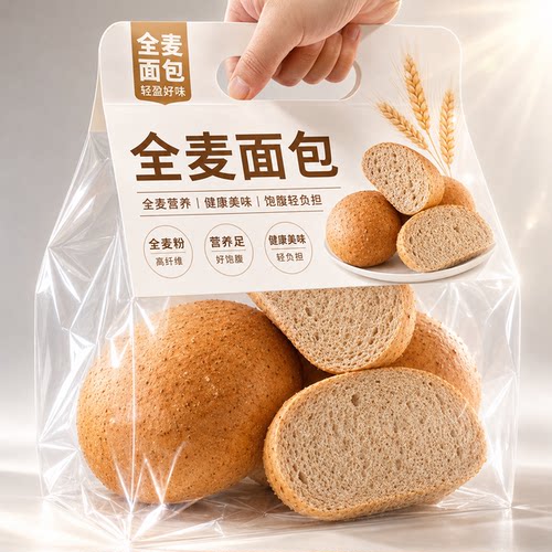 全麦无糖面包欧包官方旗舰店代餐饱腹5零无糖无添加健身低卡早餐