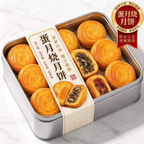 正宗老式传统蛋月烧官方旗舰店黄庄手工月饼中秋月饼传统糕点