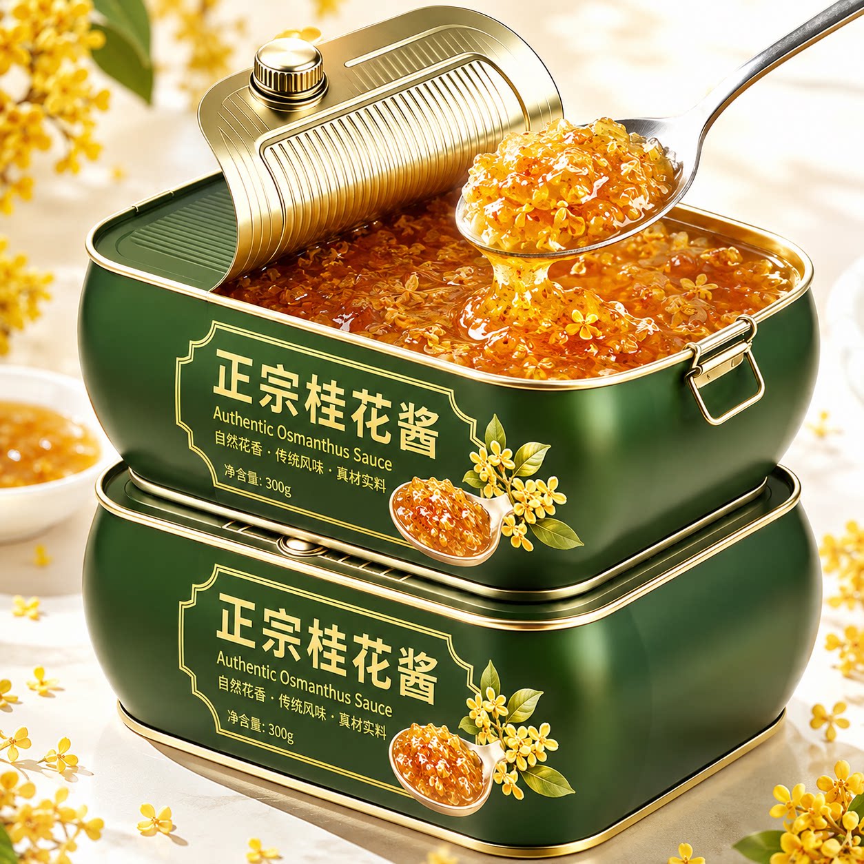 老字号！正宗天然无添加桂花酱官方旗舰店烘焙专用蜂蜜桂花糖蜜图片