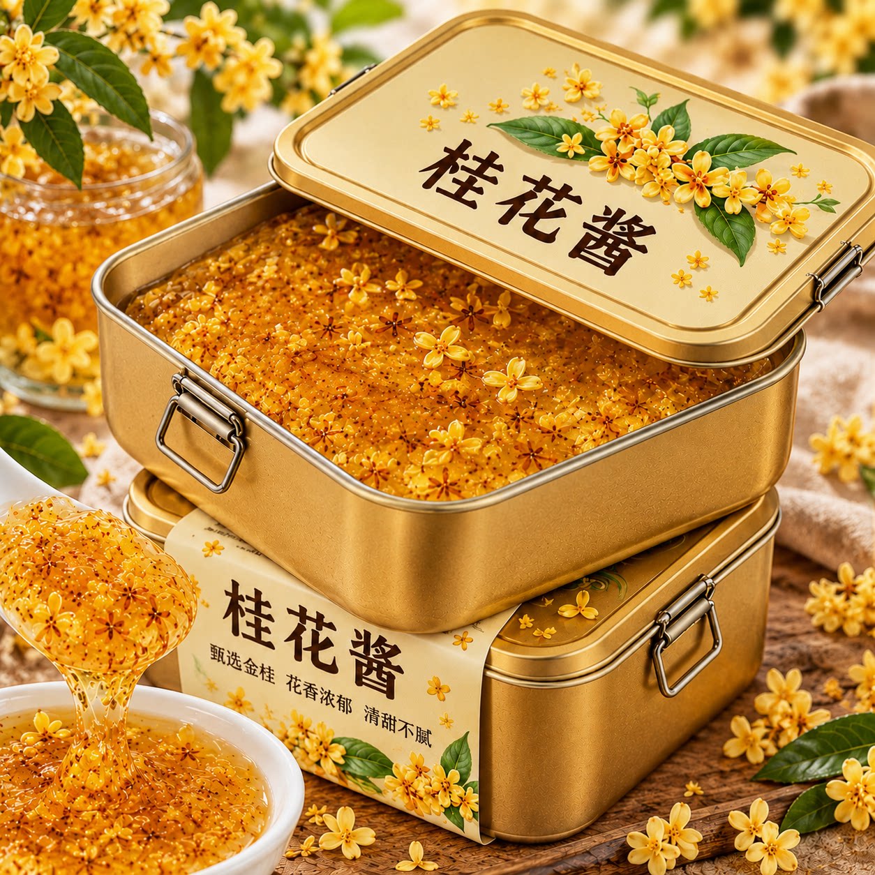 老字号！正宗天然无添加桂花酱官方旗舰店烘焙专用蜂蜜桂花糖蜜图片