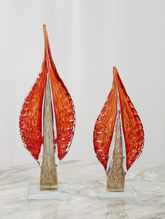 玻璃艺术树叶家大业大摆件简约电视柜别墅客厅玄关装饰品桌面摆设