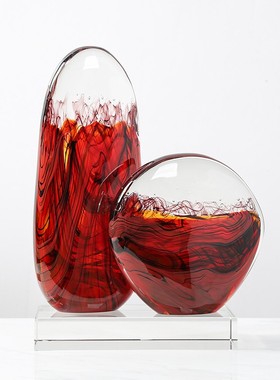 冰种玻璃异形抽象摆件