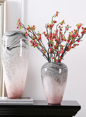 水墨画玻璃花瓶艺术摆件