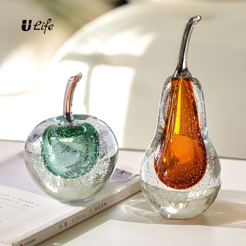 现代轻奢琉璃苹果摆件高档客厅玄关电视柜装饰玻璃送礼工艺品摆设,家居饰品,桌面摆件,淘宝优惠券,粉丝福利购,淘宝优惠卷