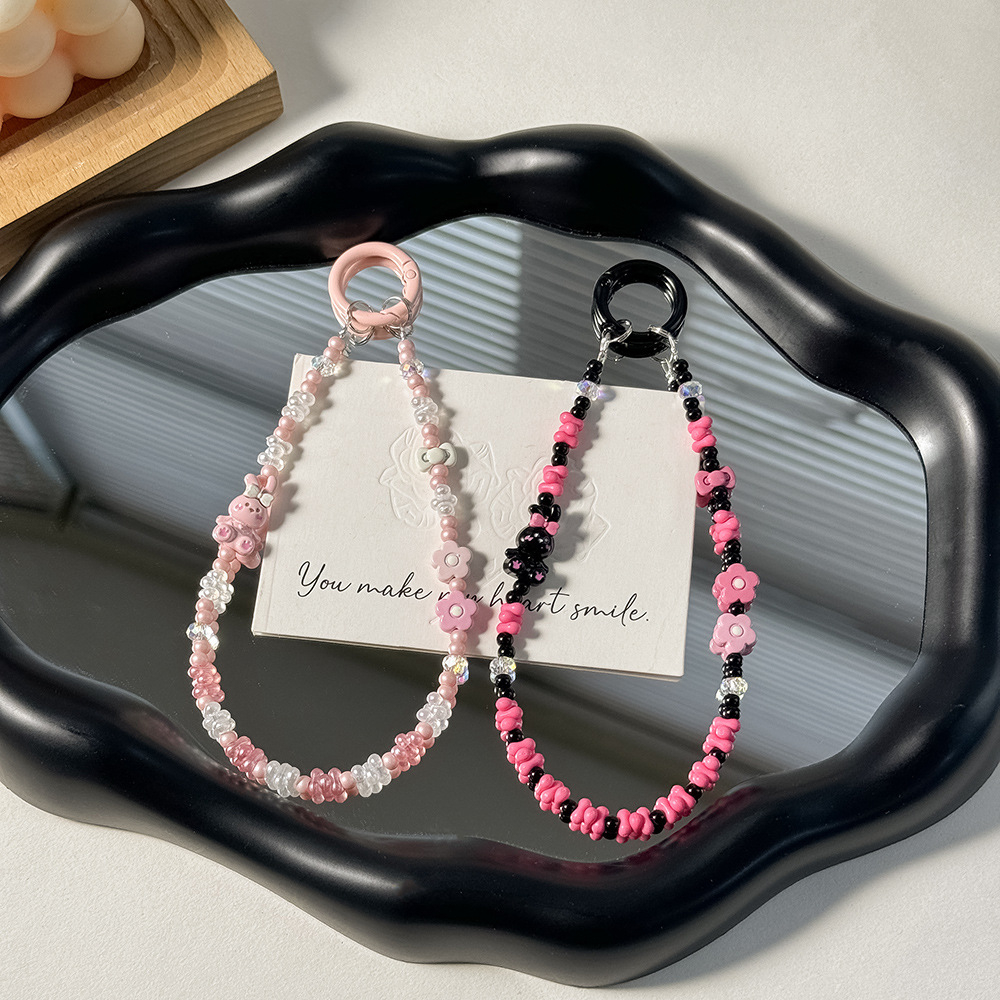 可爱小兔子甜美手工串珠手机链