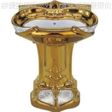 陶928瓷金色柱落地柱式台盆酒盆店立柱洗脸盆欧式立盆式一体洗手,家装主材,立柱盆,淘宝优惠券,粉丝福利购,淘宝优惠卷