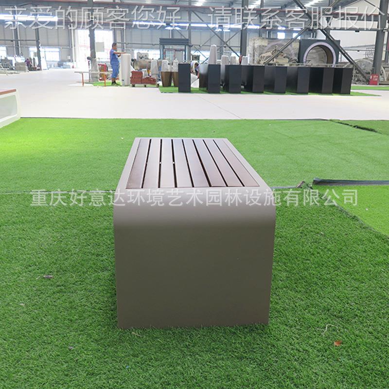 好HK21007达 户外成座椅公园 广场长意条凳 201不锈钢胡桃木室内