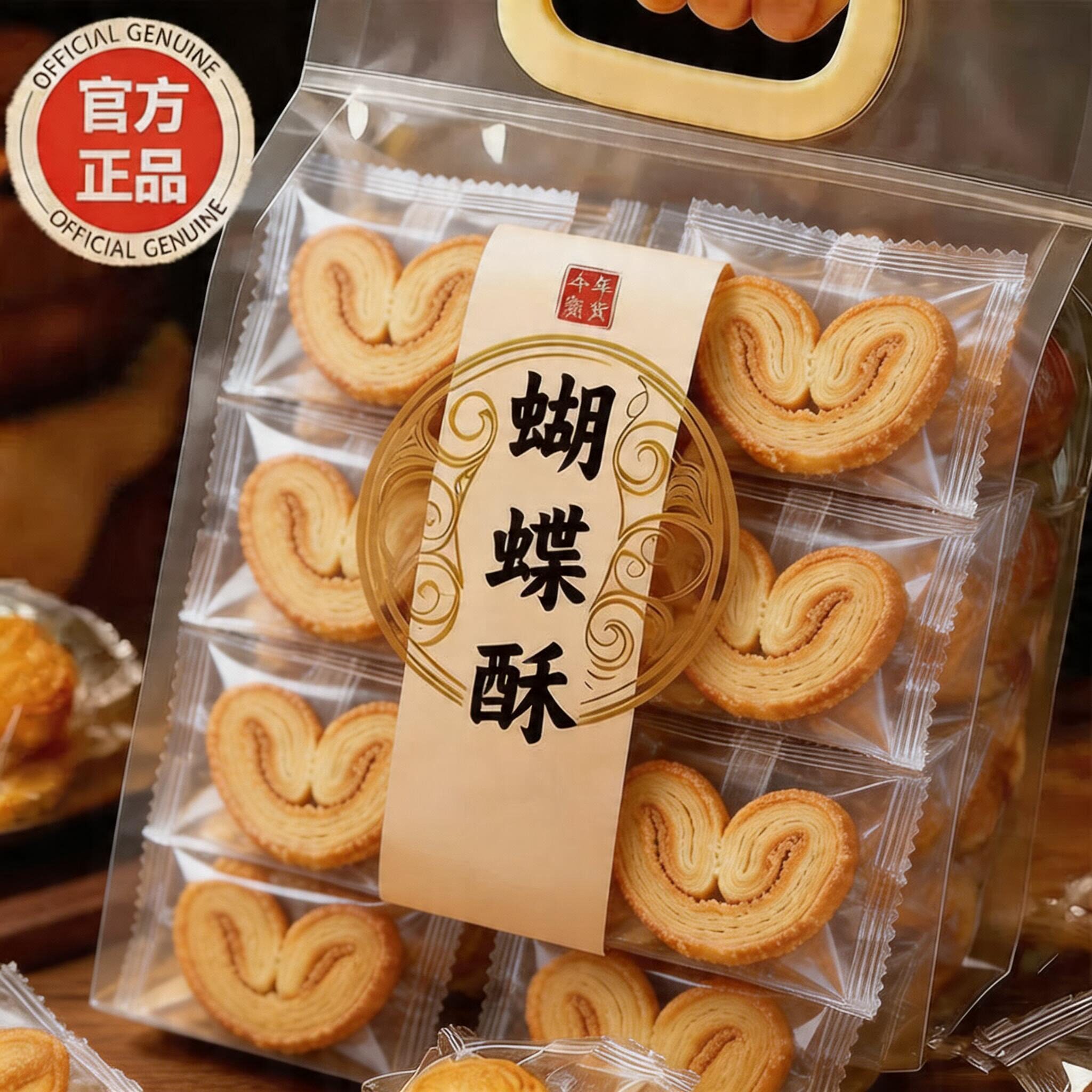 蝴蝶酥上海国际饭店老字号酥式黄油手工千层酥西式休闲糕点旗舰店