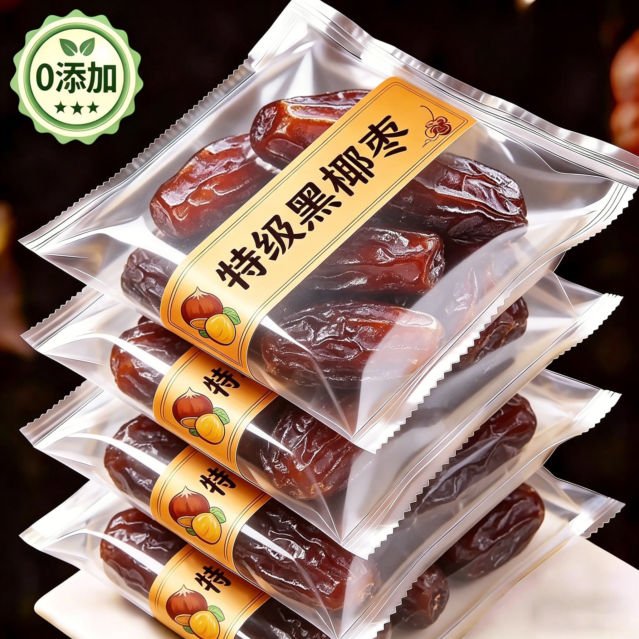 【央妈严选】正宗新疆沙漠特大黑椰枣无添加免洗果干蜜饯旗舰店正