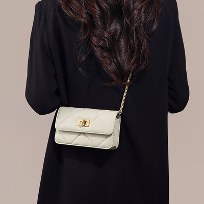 ins~高级感单肩菱格链条包·