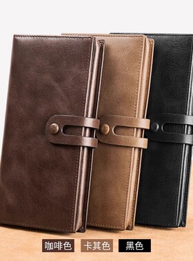 2025新款钱包男士真皮质感长款手拿包折叠卡包一体男款皮夹钱夹女