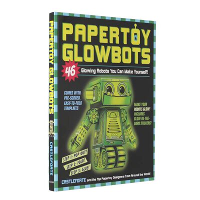 发光机器人折纸书 英文原版 Papertoy Glowbots: 46 Glowing Robots You Can Make Yourself! 进口童书 手工做46个会发光的机器人