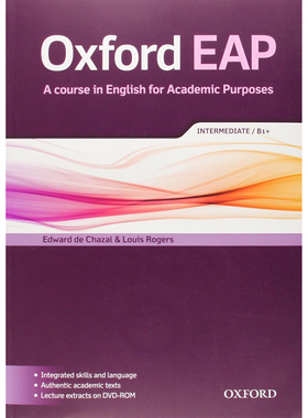 现货 牛津学术英语综合教材 Oxford English for Academic Purposes Intermediate. Student's Book  DVD Pack 9780194002011