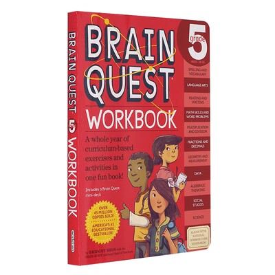 Brain Quest Workbook: Grade 5 英文原版 美国小学生全科练习 练习册 5年级 儿童英语启蒙 开拓练习 进口教材 平装 Paperback