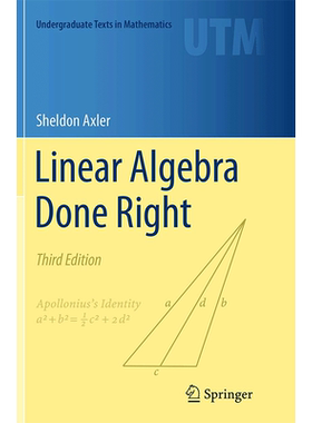 现货 英文原版 线性代数做对了 Linear Algebra Done Right 9783319307657