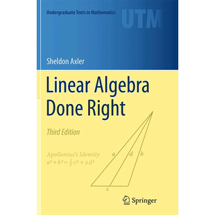 Linear 线性代数做对了 Algebra Done 9783319307657 现货 Right 英文原版