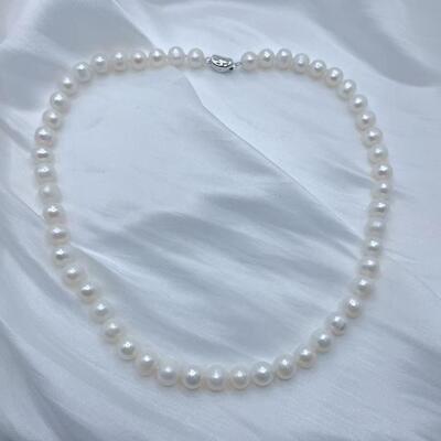 Audrey PearlS925银淡水珍珠项链8mm V201-S1239