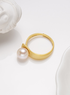 Audrey PearlS925银淡水珍珠戒指7.5-8.5mm V201-H333