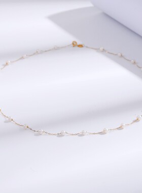 Audrey Pearl18K金淡水珍珠项链3.5mm V201-S786