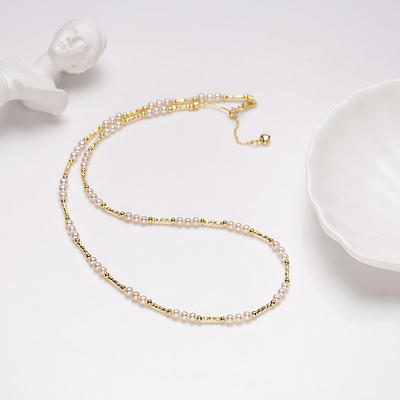 Audrey PearlS925银淡水珍珠项链3mm V201-S829