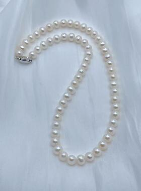 Audrey PearlS925银淡水珍珠项链7mm V201-S1174