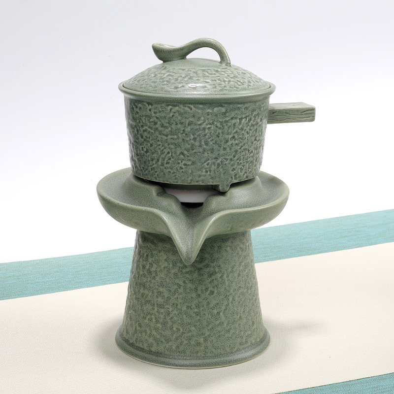 石磨茶具套装旋转出水复古