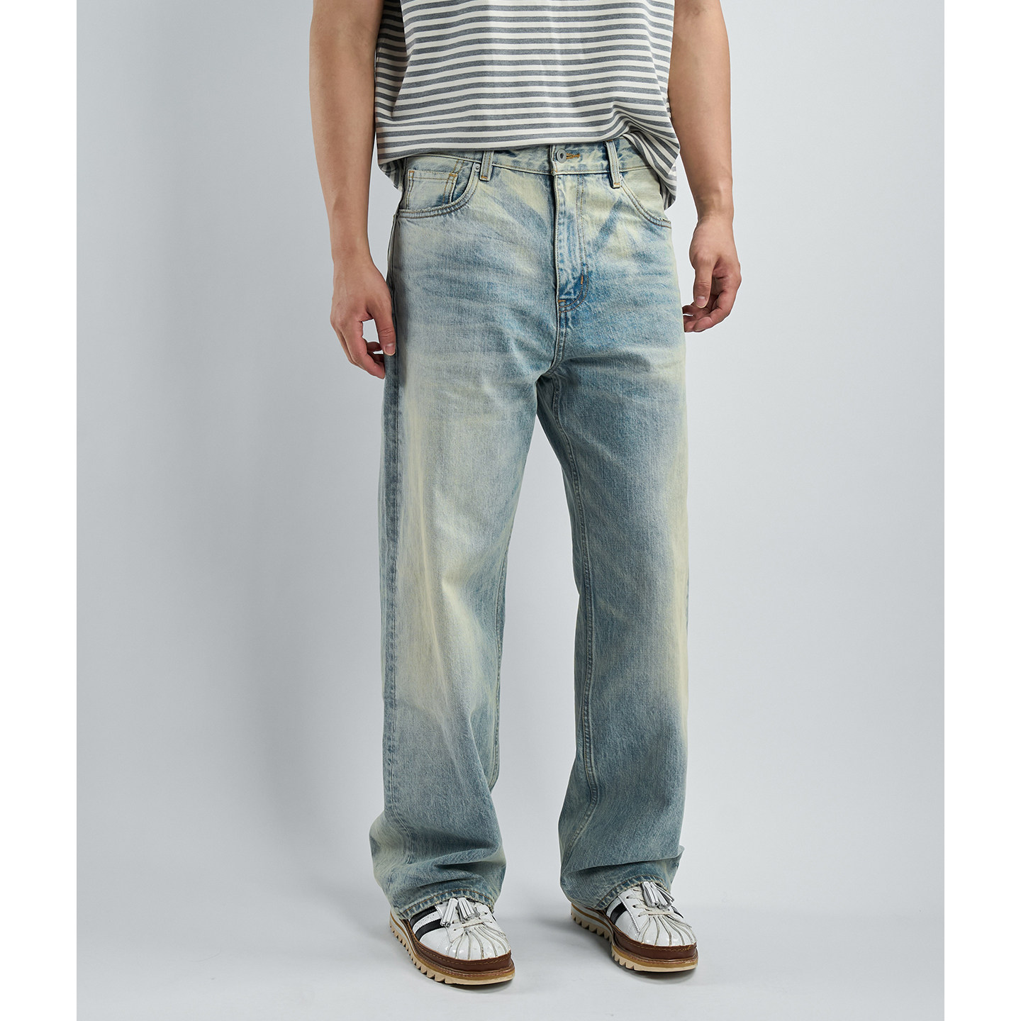 DOKIE【梅雨季Ⅱ版本】003宽松直筒14.5盎司春夏新品牛仔裤男