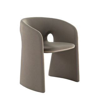 北欧罗奇堡餐椅意式极简扶手靠背休闲单椅布艺设计师沙发单人椅子