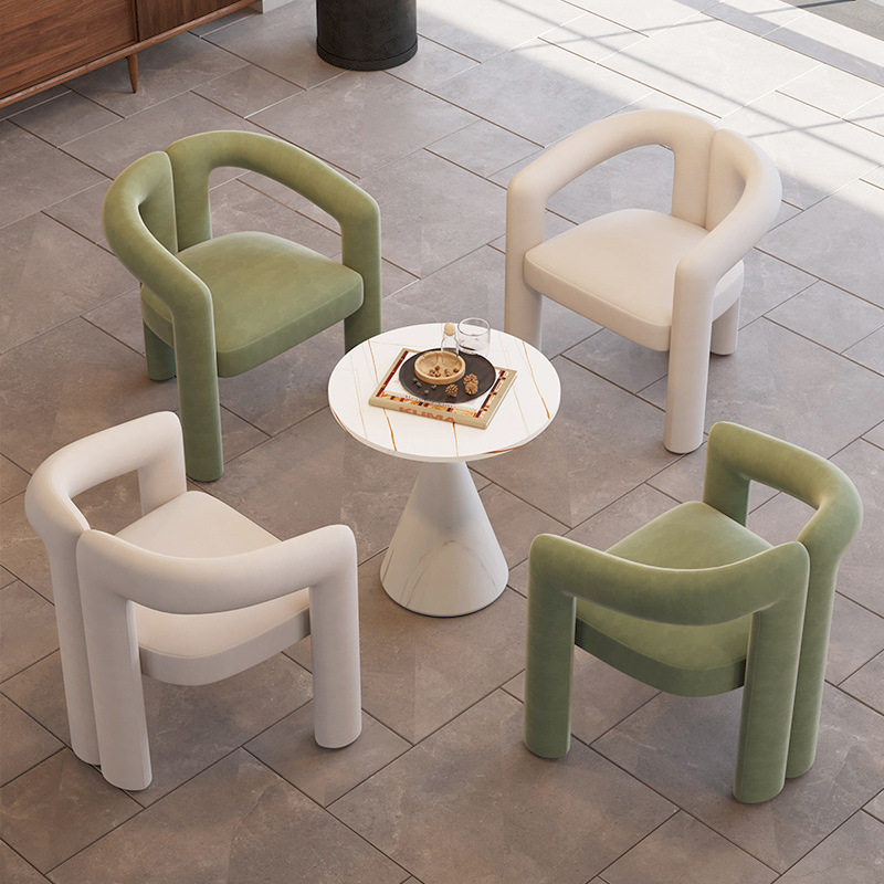 网红单人沙发休息区接待会客洽谈桌椅组合简约商务休闲单椅化妆凳