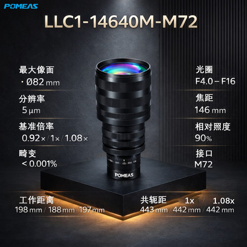 M72大视场检测82mm像元16K线扫镜头5UM精度146mm焦距TV工业镜头