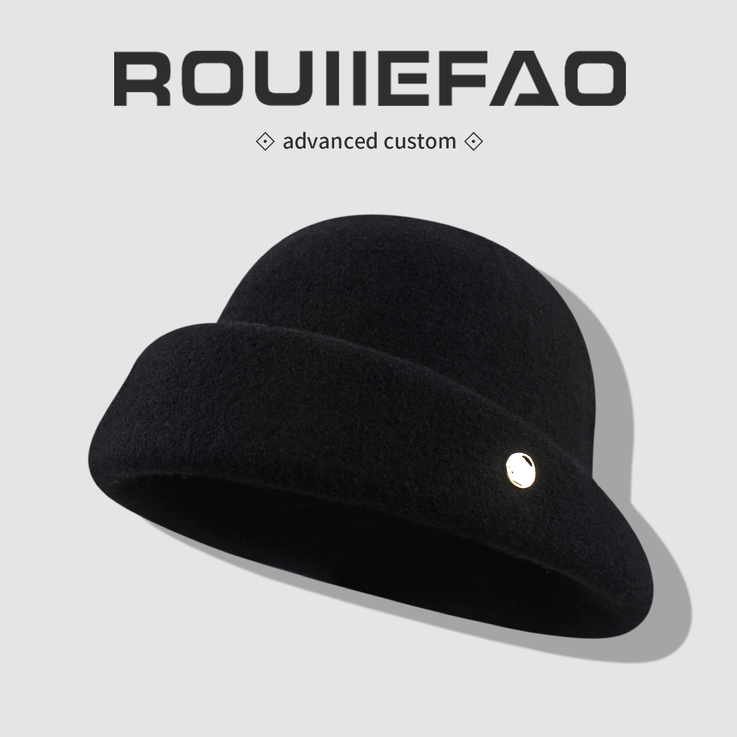 法式赫本风羊毛呢渔夫帽子女秋冬复古气质百搭千金帽优雅盆帽礼帽