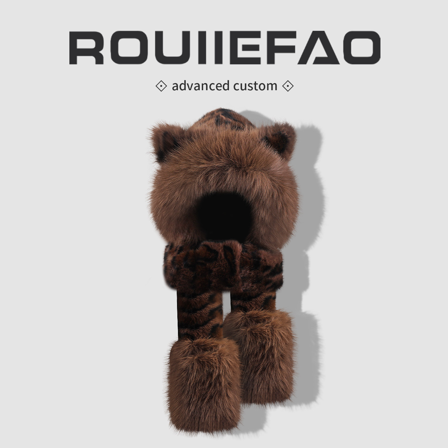 ROUIIEFAO三件套帽子围巾手套