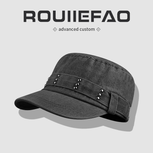 ROUIIEFAO平顶帽铆钉装饰百搭