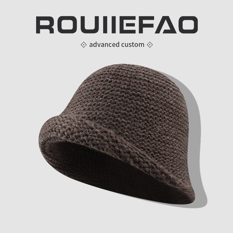 ROUIIEFAO渔夫帽粗线针织百搭